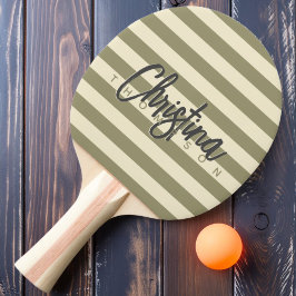 Mid-Century Polo Sage Meadow Målade Namn Pingisracket
