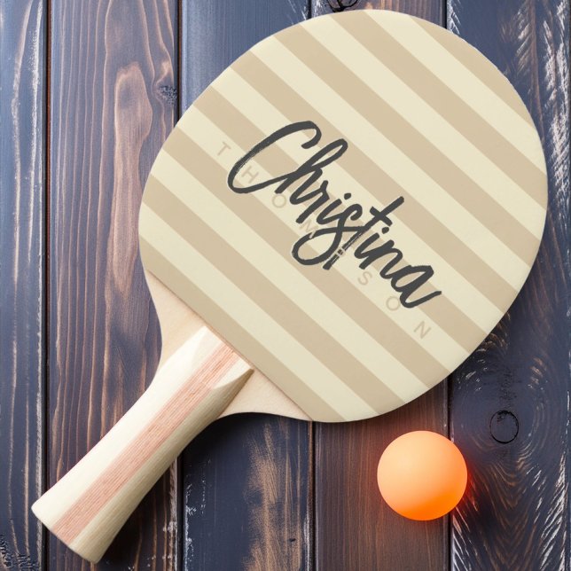 Mid-Century Polo Sanddyn Målade Namn Pingisracket (Skapare uppladdad)