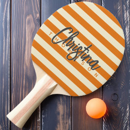 Mid-Century Polo Varm Citrus Målad Namn Pingisracket