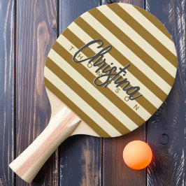 Mid-Century Polo Varm Öken Målad Namn Pingisracket