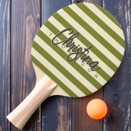 Mid-Century Polo Willow Green Målade Namn Pingisracket