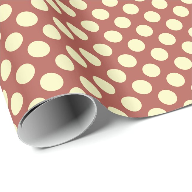 Mid-Century-punkter - Earth färg, brun Presentpapper (Rullad Hörn)
