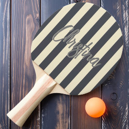Mid-Century randig Medelhavsgrå målad Pingisracket