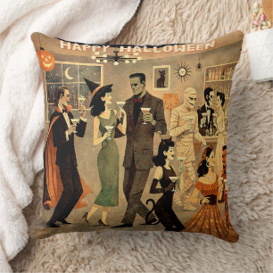 Mid Century Retro 40-tals Halloween Martini-fest Kudde