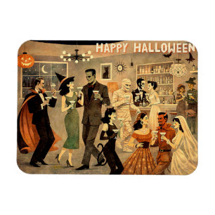 Mid Century Retro 40-tals Halloween Martini-fest Magnet