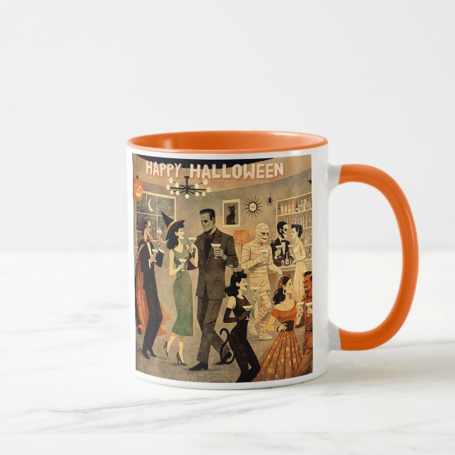 Mid Century Retro 40-tals Halloween Martini-fest Mugg (Höger)