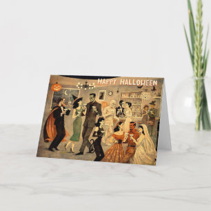 Mid Century Retro 40-tals Halloween Martini-fest Tack Kort