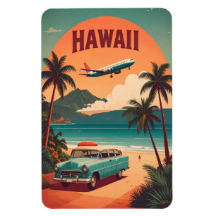 Mid Century Retro 50-talet Hawaii Resor Turism Kon Magnet