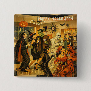 Mid Century Retro 50-tals Halloween Martini-fest Knapp