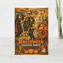 Mid Century Retro 50-tals Halloween Martini-fest