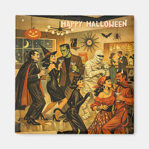 Mid Century Retro 50-tals Halloween Martini-fest Magnet