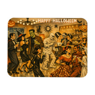 Mid Century Retro 50-tals Halloween Martini-fest Magnet
