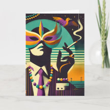 Mid Century Retro 60:s Mardi Gras the Smoking Man