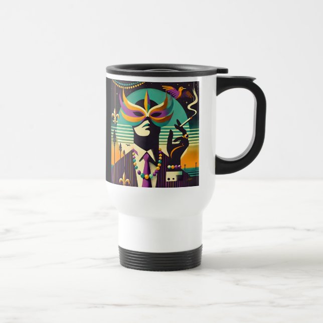 Mid Century Retro 60:s Mardi Gras the Smoking Man Resemugg (Höger)