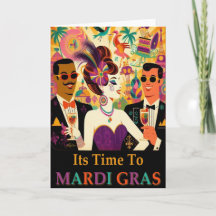 Mid Century Retro 60-talets Mardi Gras Cocktailpar