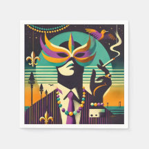 Mid Century Retro 60s Mardi Gras Den Rykande Manne