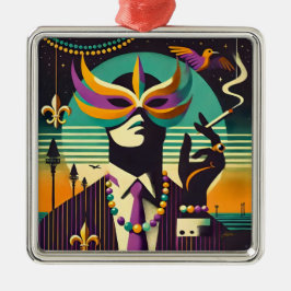 Mid Century Retro 60s Mardi Gras The Smoking Man Julgransprydnad Metall