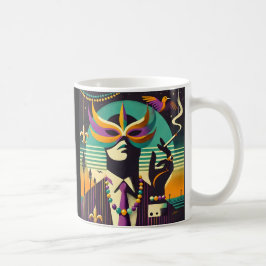 Mid Century Retro 60s Mardi Gras The Smoking Man Kaffemugg