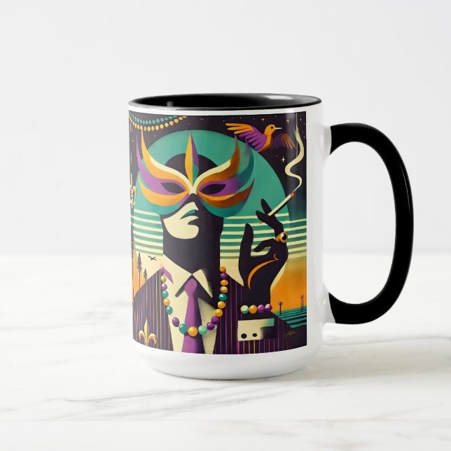 Mid Century Retro 60s Mardi Gras The Smoking Man Mugg (Höger)