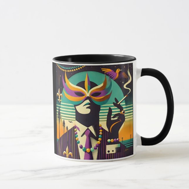 Mid Century Retro 60s Mardi Gras The Smoking Man Mugg (Höger)