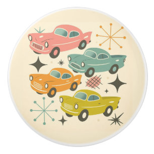 Mid-Century Retro Bilar Atomic Starburst Knopp