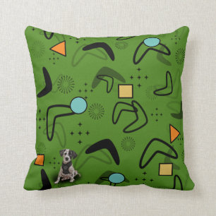 Mid Century Retro Boomerang Pillow med Dalmatien Kudde