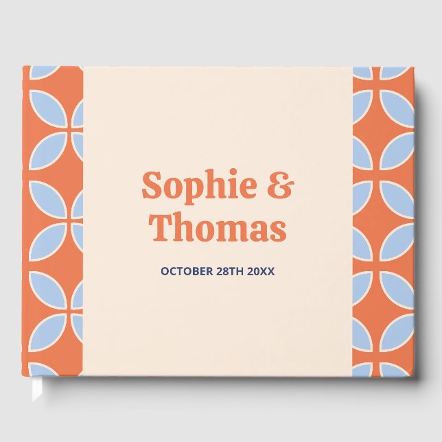 Mid Century Retro Bröllop Gästböcker (Framsida)