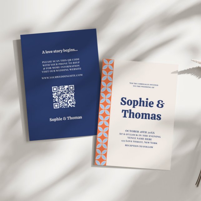 Mid Century Retro Bröllop Inbjudningar (Retro Mid Century Wedding Invitation)