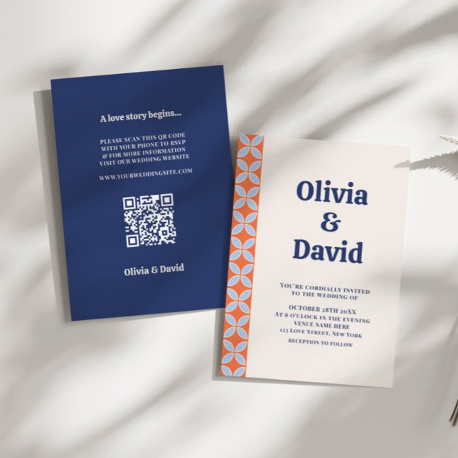 Mid Century Retro Bröllop Inbjudningar (Budget Retro Mid Century Modern Wedding Invitation)