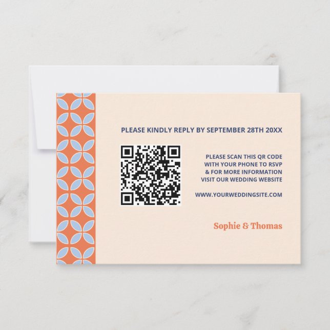 Mid Century Retro Bröllop OSA Kort (Framsida)