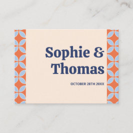Mid Century Retro Bröllop Placeringskort
