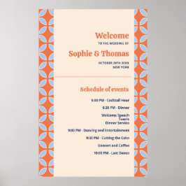 Mid Century Retro Bröllop Poster