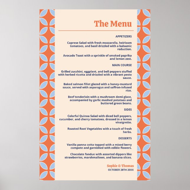 Mid Century Retro Bröllop Poster (Framsidan)