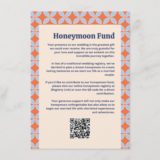 Mid Century Retro Bröllop Tilläggskort (Framsida)