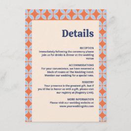 Mid Century Retro Bröllop Tilläggskort