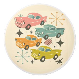 Mid-Century Retro Cars Atomic Starburst Knopp
