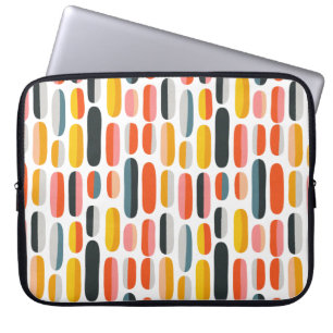 Mid Century Retro Geometriskt Abstrakt Mönster Laptop Fodral