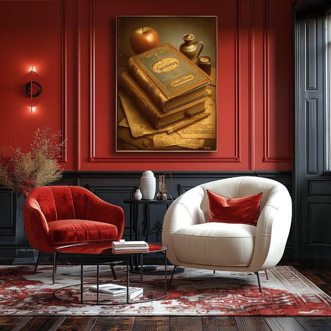 Mid-Century Retro Geometry Book – Timeless Knowled Poster (Skapare uppladdad)