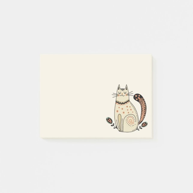 Mid Century Retro Kitty Katt Post-it Block (Framsida)