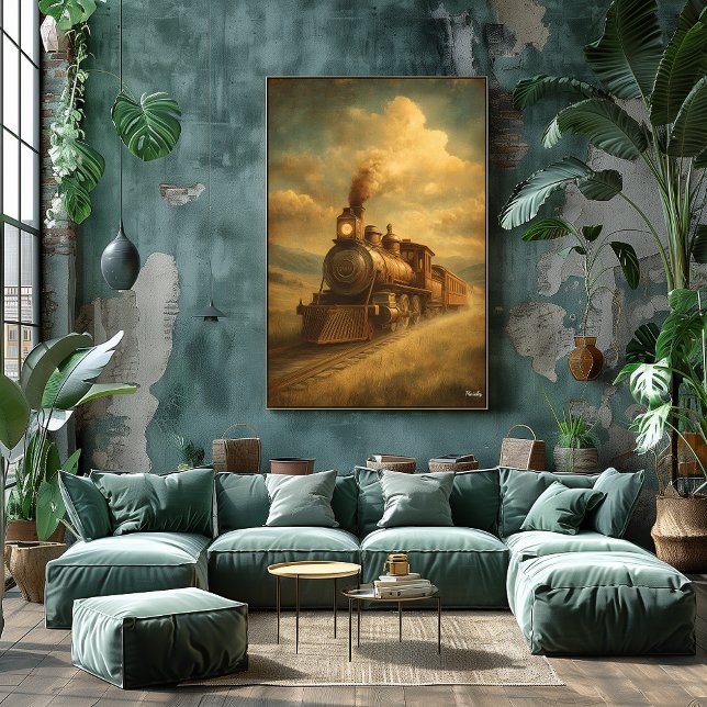 Mid-Century Retro Passage — Ånglok Poster (Skapare uppladdad)