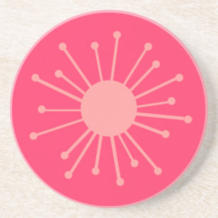 Mid Century Retro Starburst Underlägg Sandsten
