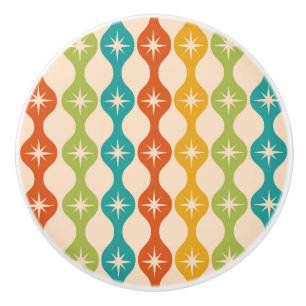 Mid Century Retro Starbursts på Ogee mönster Knopp