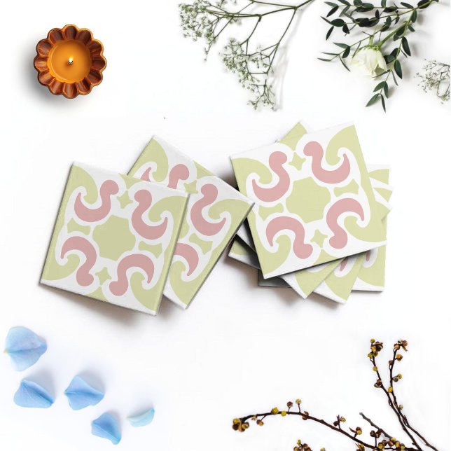 Mid-Century Rosa Flamingo Abstrakt Kakel (Skapare uppladdad)