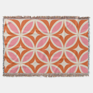 Mid century rosa orange cirklar med stjärnexplosio filt