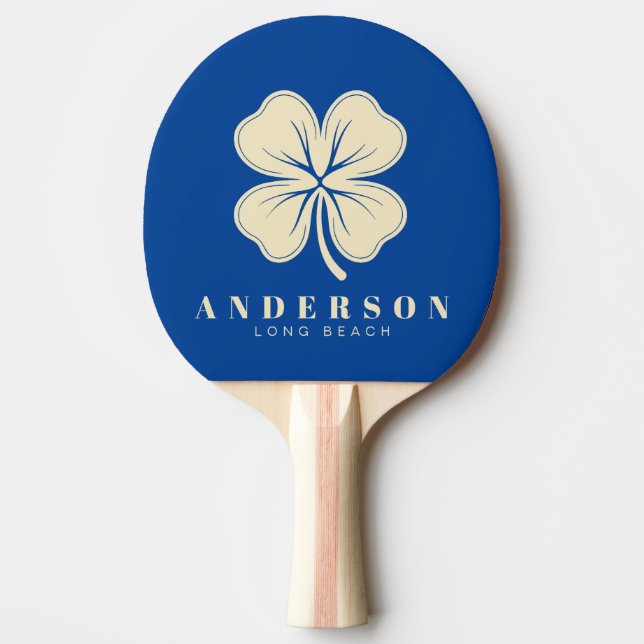 Mid-Century Royal Fyrklöver med Namn Pingisracket (Framsidan)