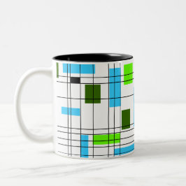 Mid Century Rutnät Två-Tonad Mugg