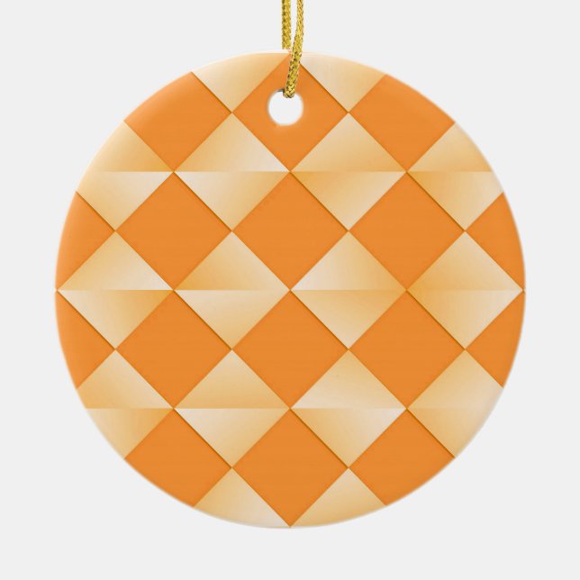Mid-Century Satin Diamonds - mandarin orange Julgransprydnad Keramik (Framsidan)