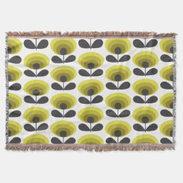 Mid Century Scandinavian Modern Retro Flower Bloom Filt