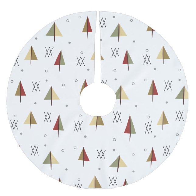 Mid Century Snowy Forest Julgransmatta Borstad Polyester (Framsidan)