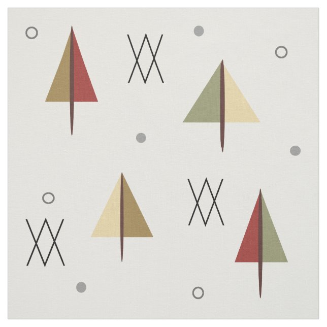 Mid Century Snowy Forest Tyg (Provkarta)